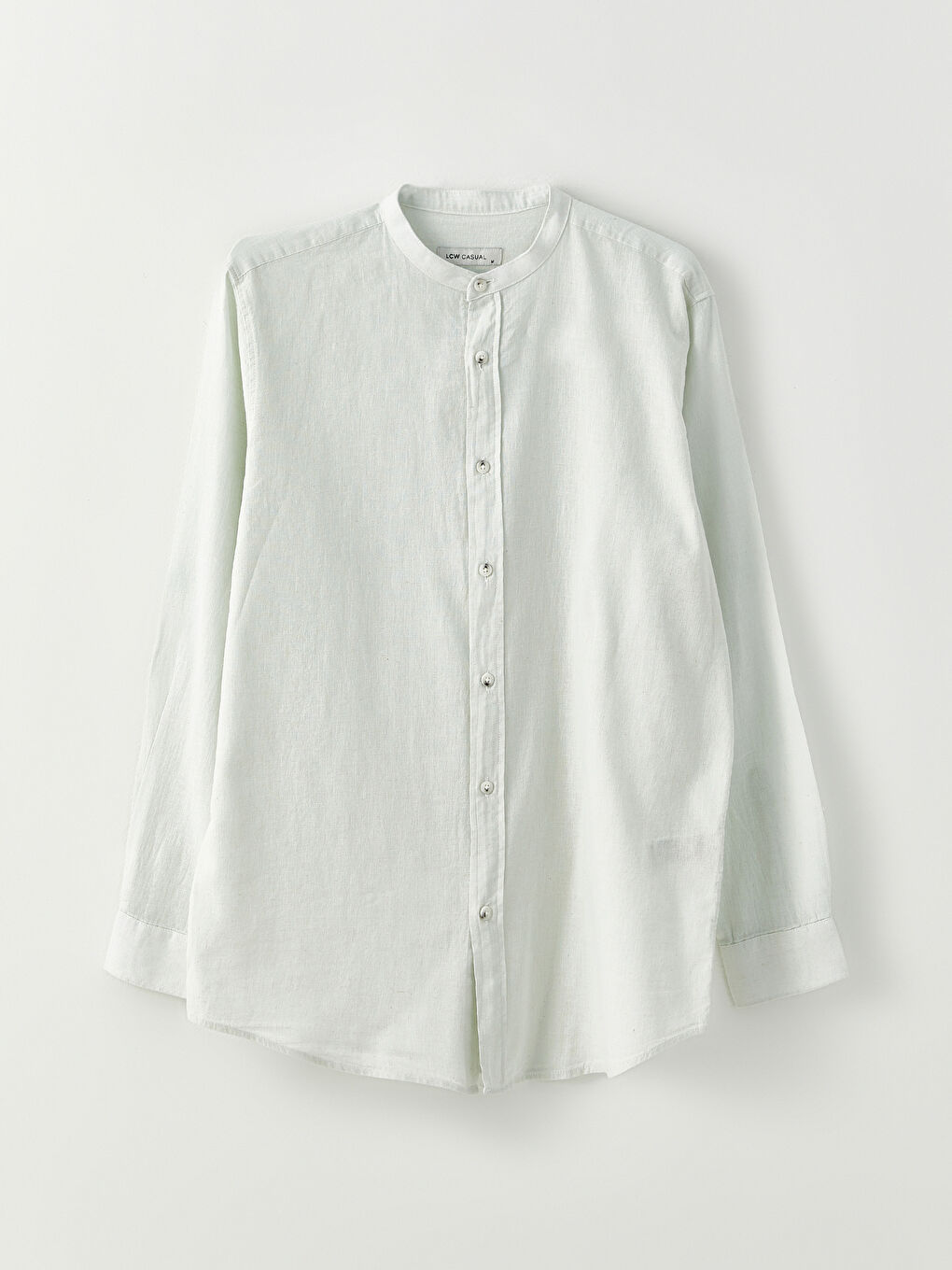 Yeşil Regular Fit Hakim Yaka Uzun Kollu Erkek Gömlek-5