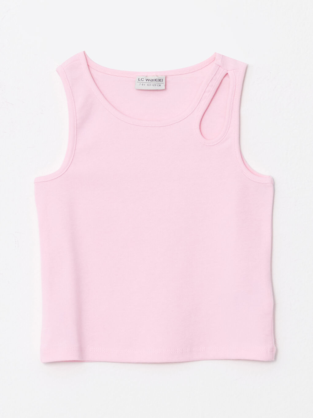 Pembe Bisiklet Yaka Basic Pamuklu Kız Çocuk Atlet