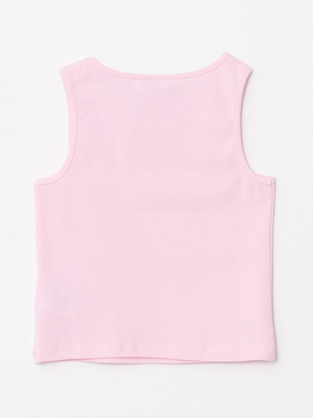 Pembe Bisiklet Yaka Basic Pamuklu Kız Çocuk Atlet-1