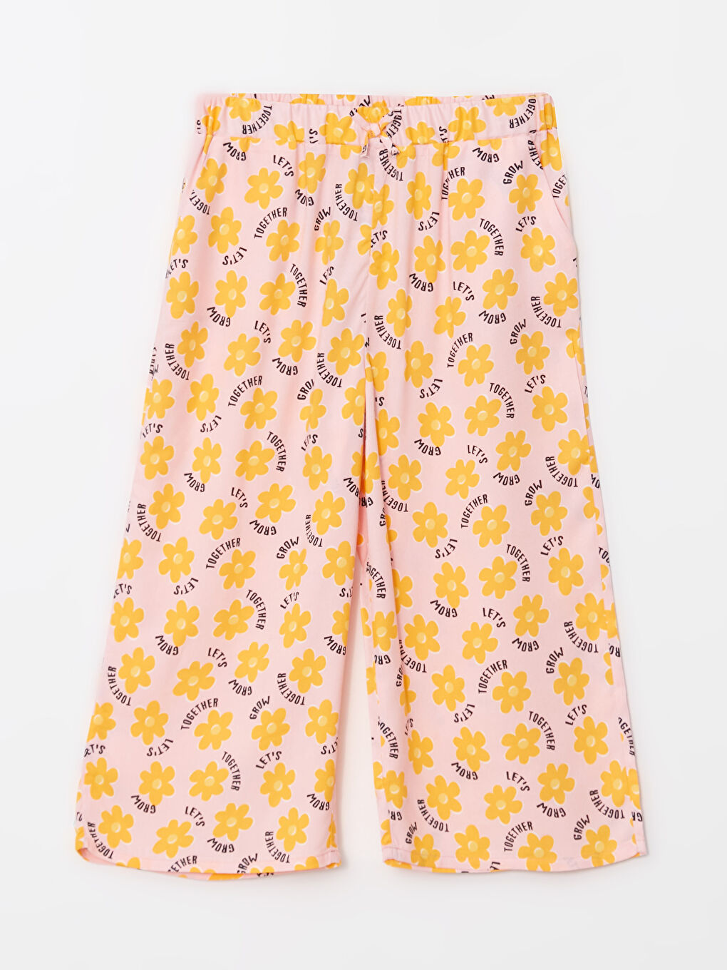 Elastic Waist Wide Leg Viscose Girl's Capri