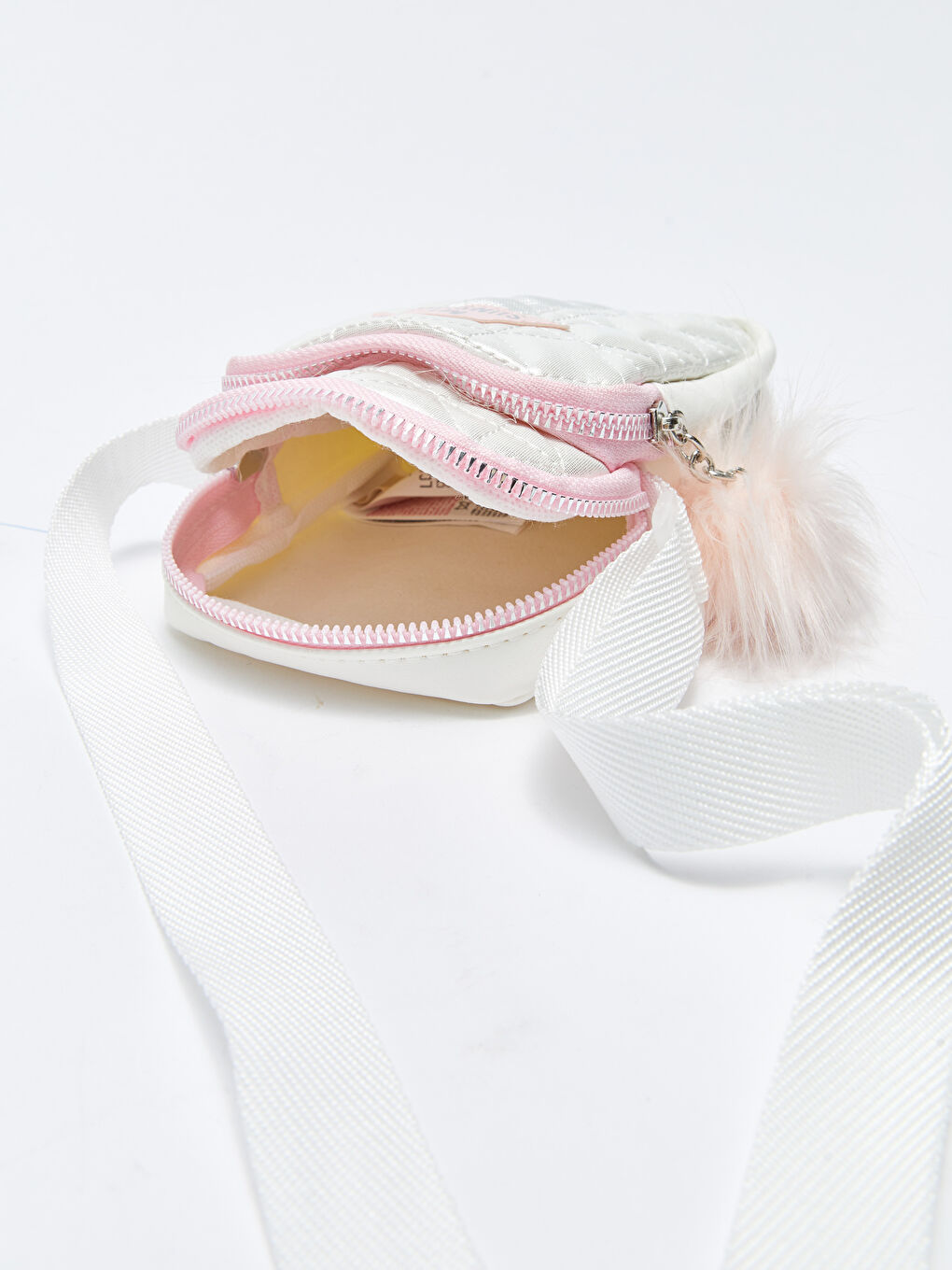 Beyaz Hologram Deri Görünümlü Kapitoneli Kız Çocuk Çapraz Çanta-5