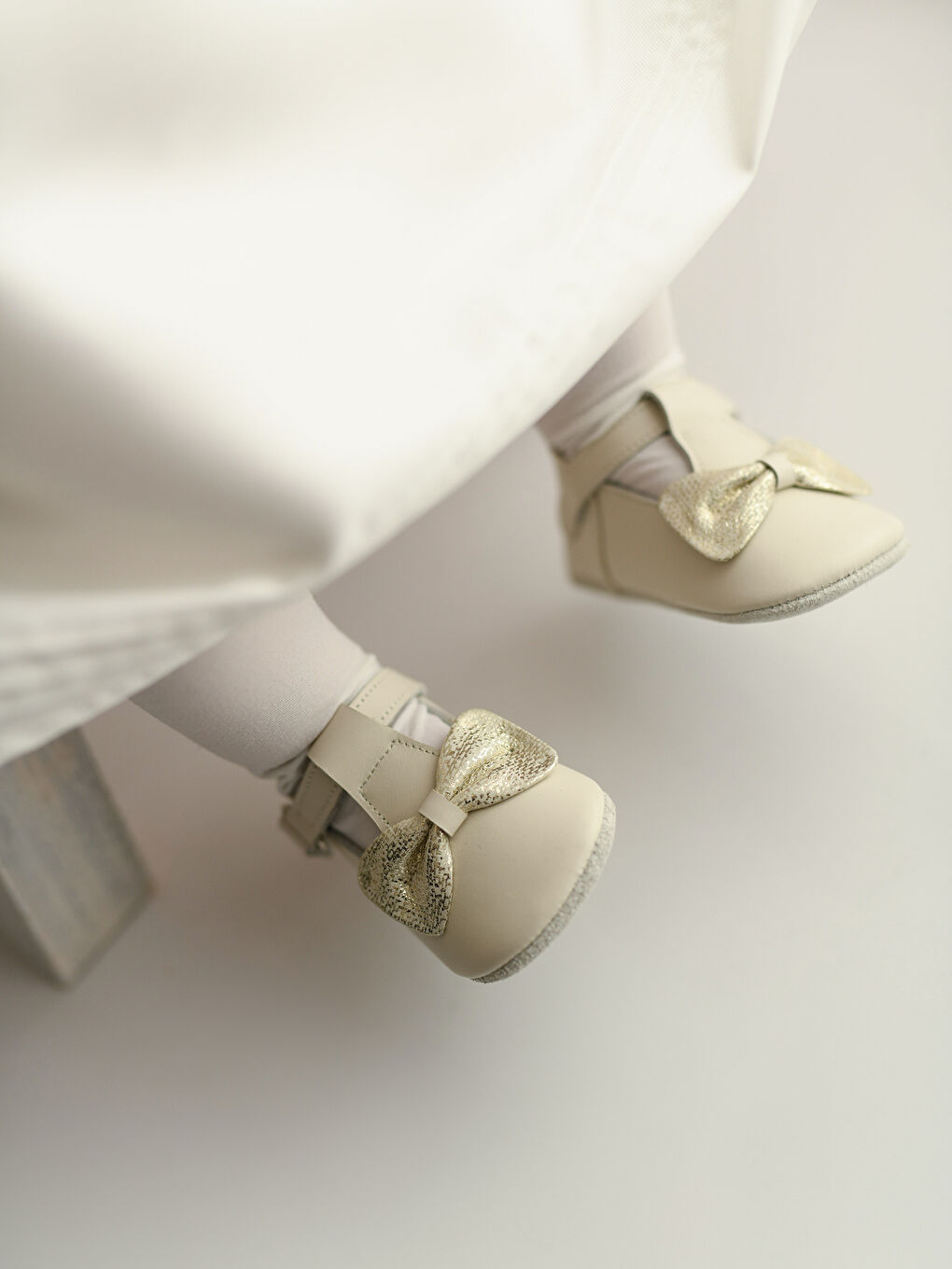 Chaussures de poussette pour bébé fille avec nœud papillon et fermeture velcro-1