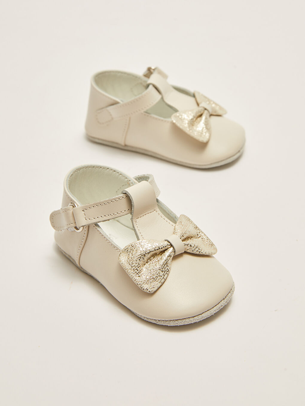 Chaussures de poussette pour bébé fille avec nœud papillon et fermeture velcro-4