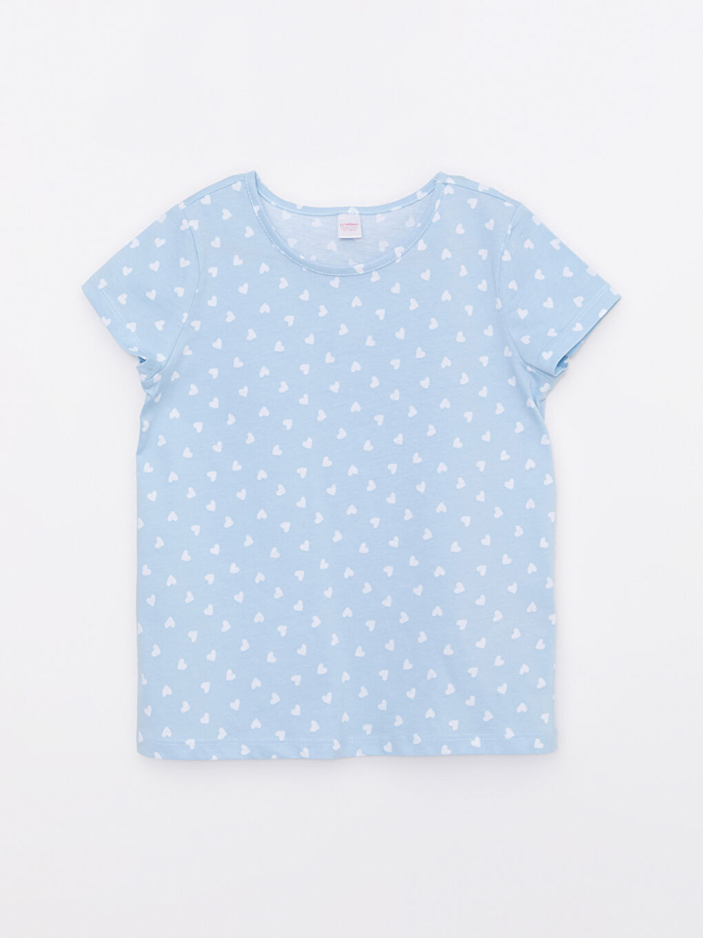 Mavi Bisiklet Yaka Baskılı Kısa Kollu Kız Çocuk Şortlu Pijama Takımı-1