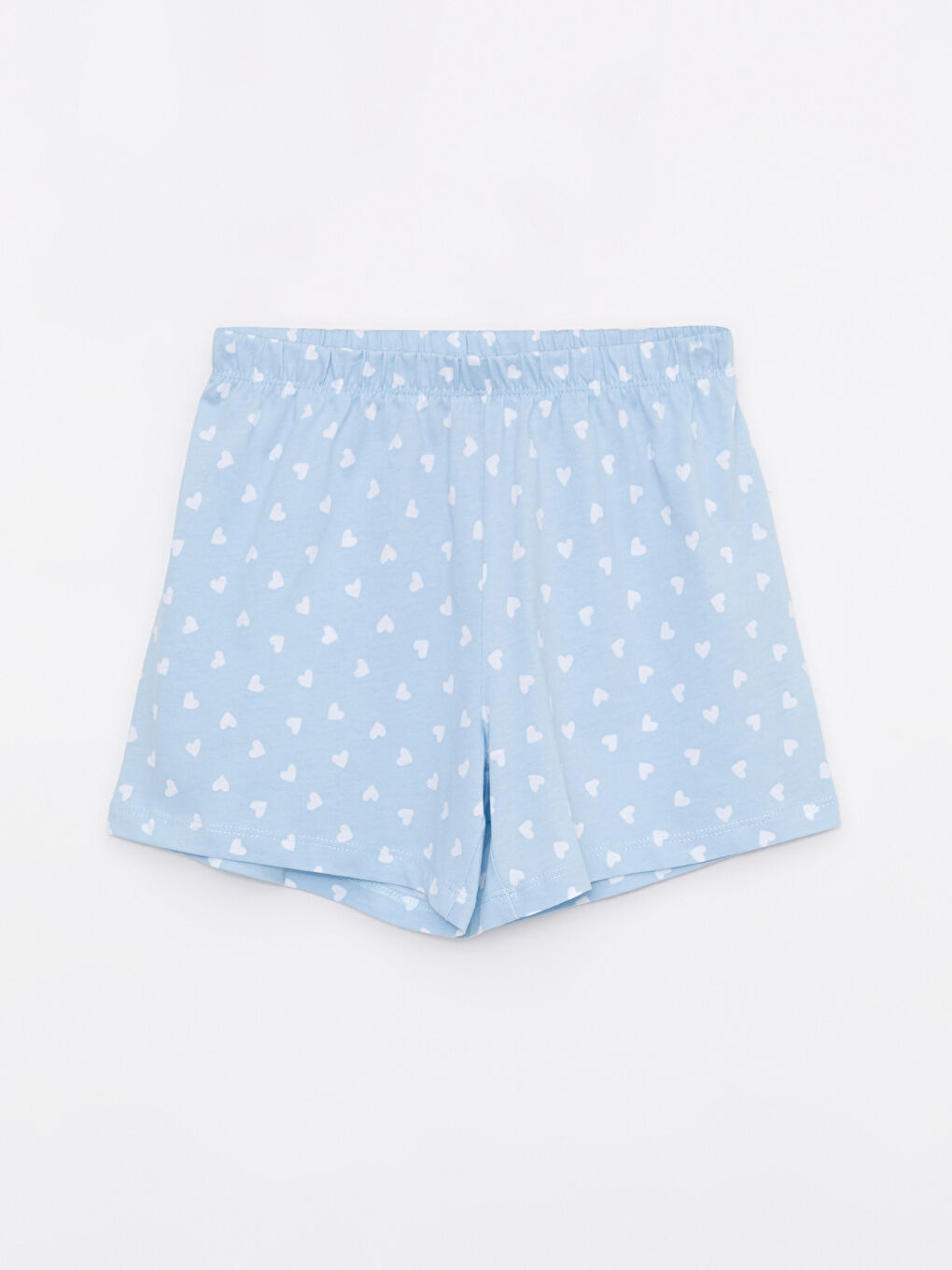 Mavi Bisiklet Yaka Baskılı Kısa Kollu Kız Çocuk Şortlu Pijama Takımı-2