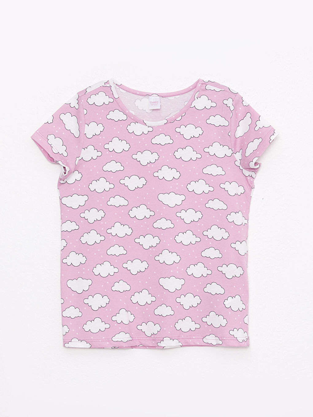 Lila Bisiklet Yaka Baskılı Kısa Kollu Kız Çocuk Şortlu Pijama Takımı-1