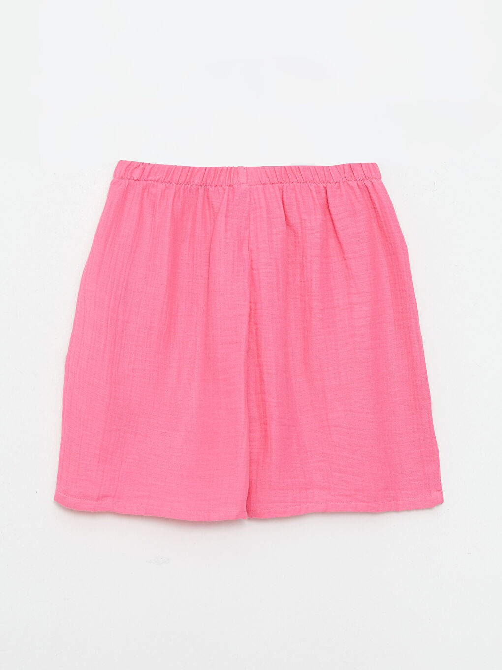 Pembe Beli Lastikli Basic Kız Çocuk Şort-1