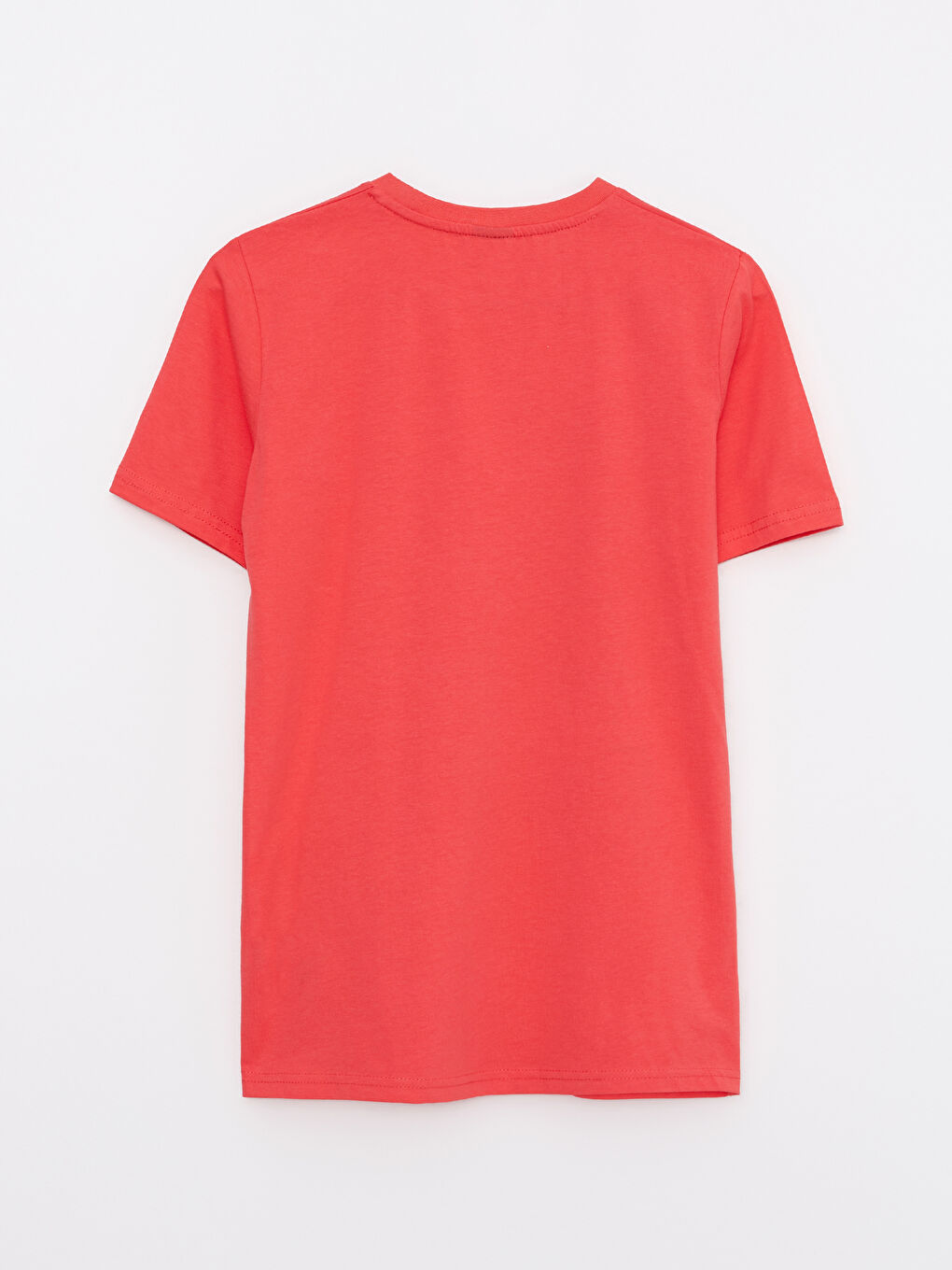 Mercan Bisiklet Yaka Baskılı Kısa Kollu Pamuklu Erkek Çocuk Tişört-1