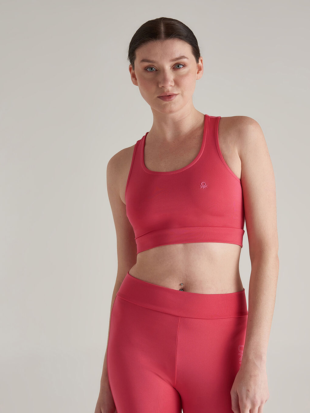 United Colors Of Benetton Pembe U Yaka Baskılı Kadın Atlet - 1