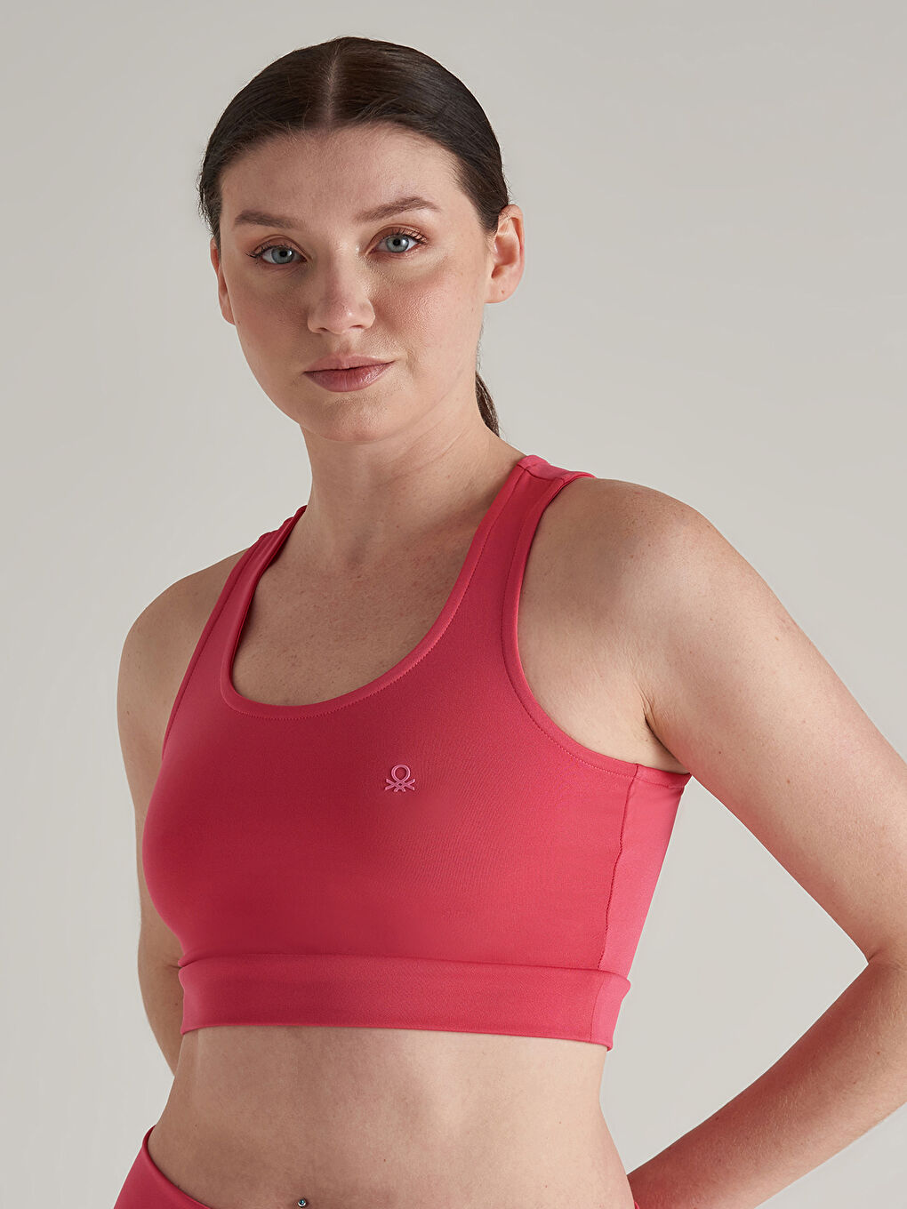 United Colors Of Benetton Pembe U Yaka Baskılı Kadın Atlet - 2