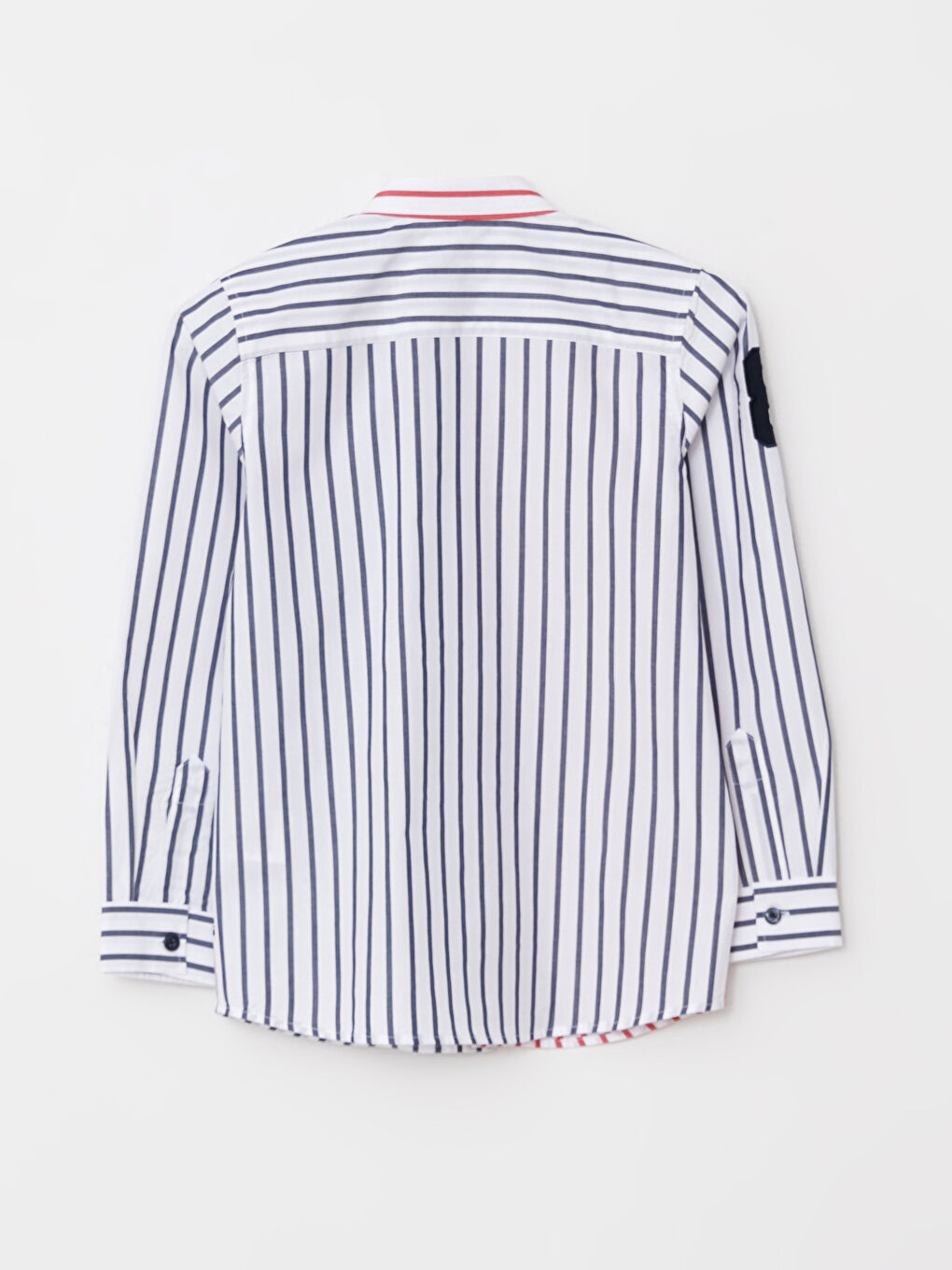 Полосатая рубашка с длинным рукавом для мальчиков-1