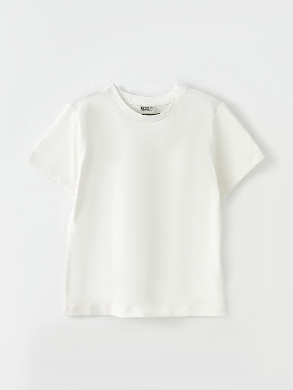 Beyaz Bisiklet Yaka Basic Kısa Kollu Erkek Çocuk Tişört