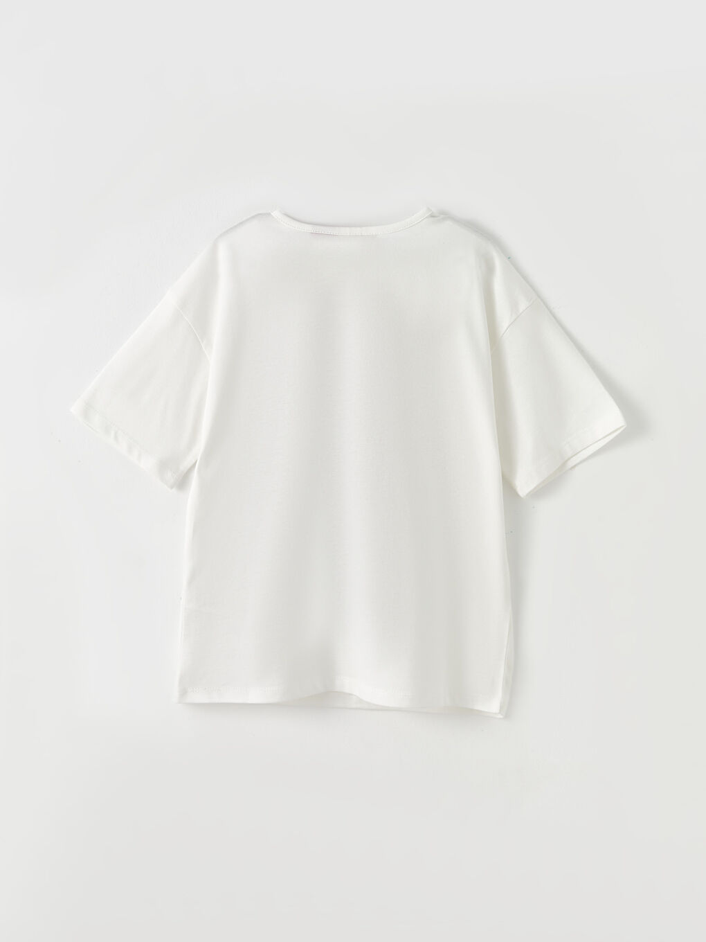 Beyaz Bisiklet Yaka Basic Kısa Kollu Erkek Çocuk Tişört-1