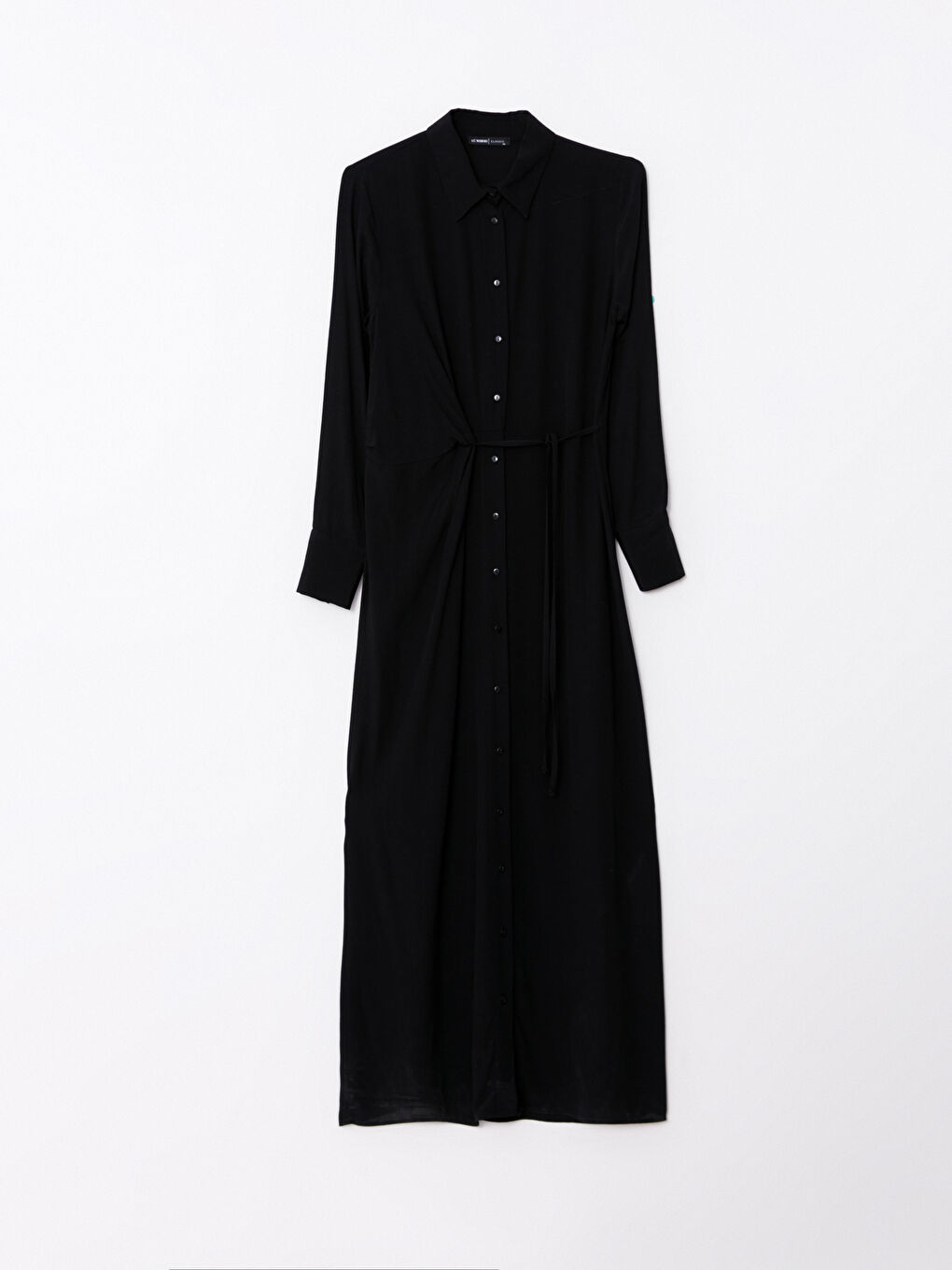 Robe Chemise Femme Unie à Manches Longues en Viscose-7