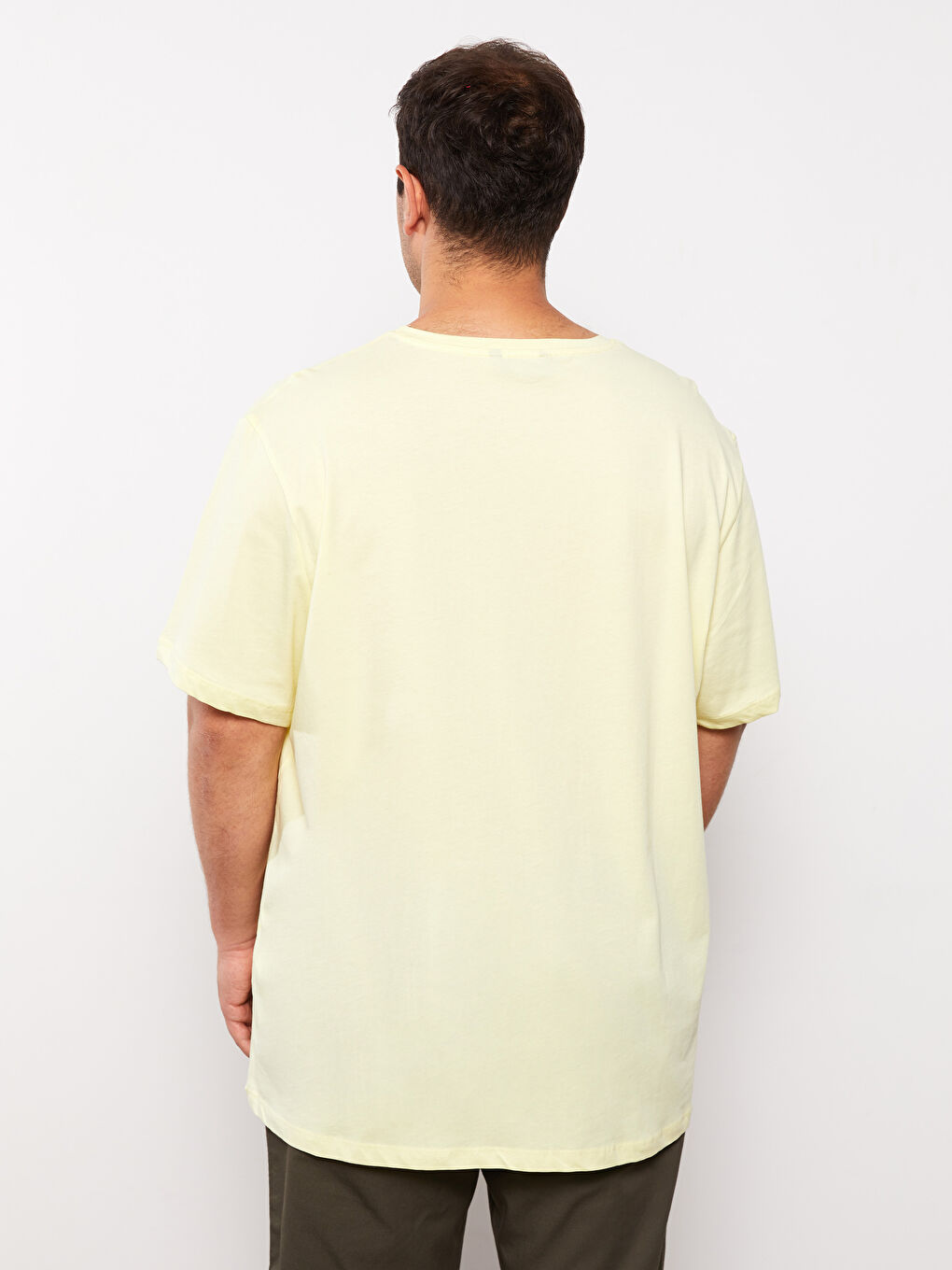 Sarı Bisiklet Yaka Kısa Kollu Baskılı Penye Erkek Tişört-4