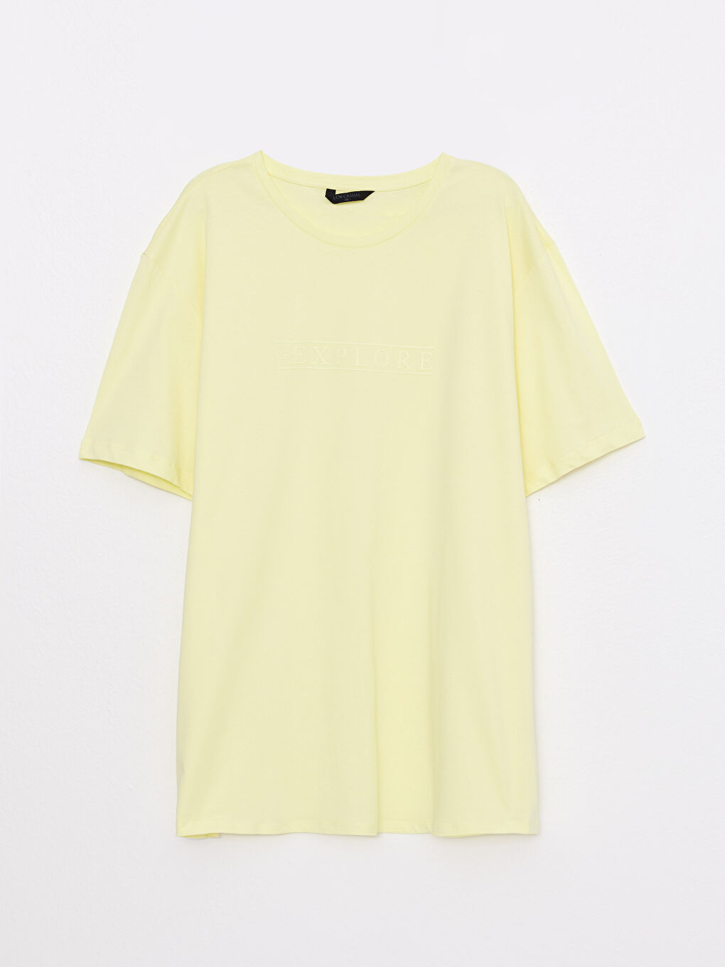 Sarı Bisiklet Yaka Kısa Kollu Baskılı Penye Erkek Tişört-5