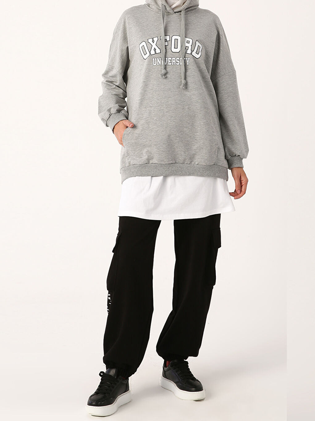 Beyaz Düz Penye Kadın İçlik Etek