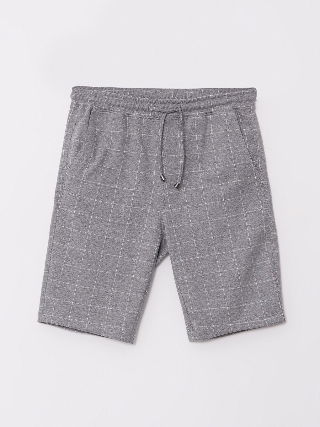 Gri Slim Fit Beli Lastikli Erkek Şort-5
