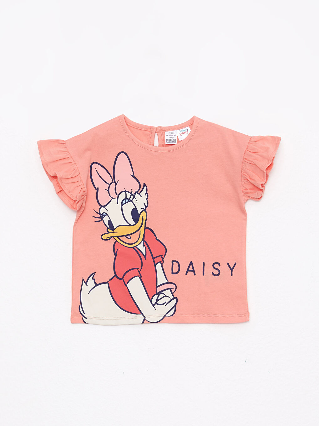 Crew Neck Short Sleeve Daisy Duck Printed Cotton Baby Girl T-Shirt and Shorts 2-Pack-1