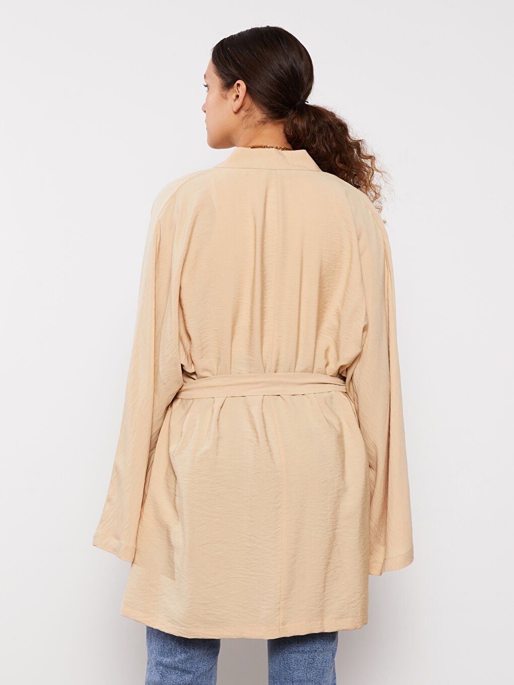 LCW Vision Bej Şal Yaka Kadın Kimono - 4