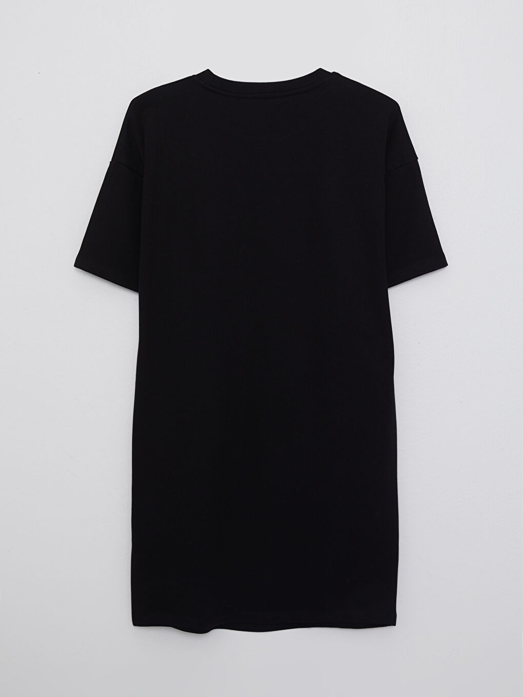 Bisiklet Yaka Daffy Duck Baskılı Kısa Kollu Kadın Elbise-1