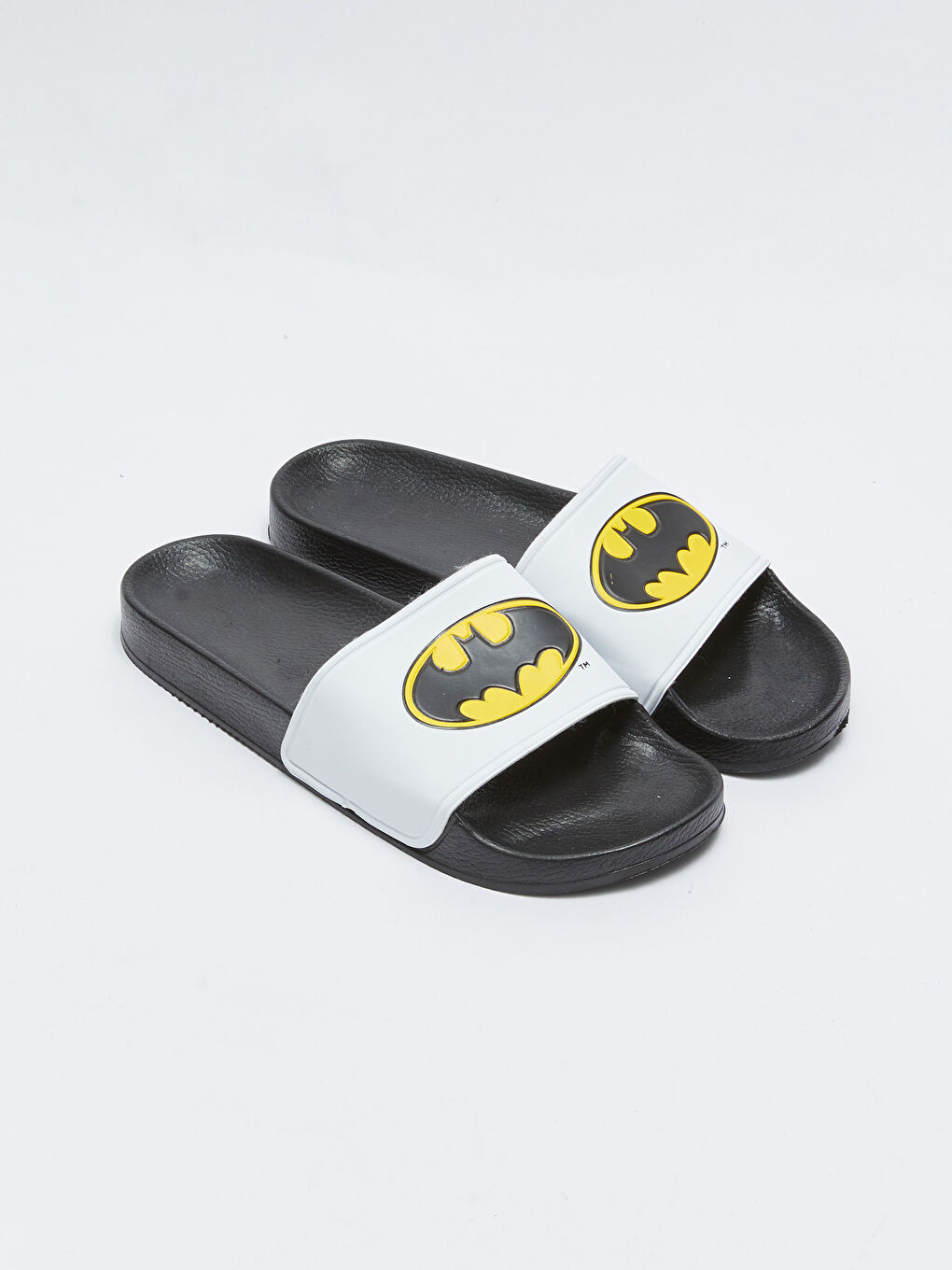 Beyaz Batman Lisanslı Tek Bantlı Erkek Terlik