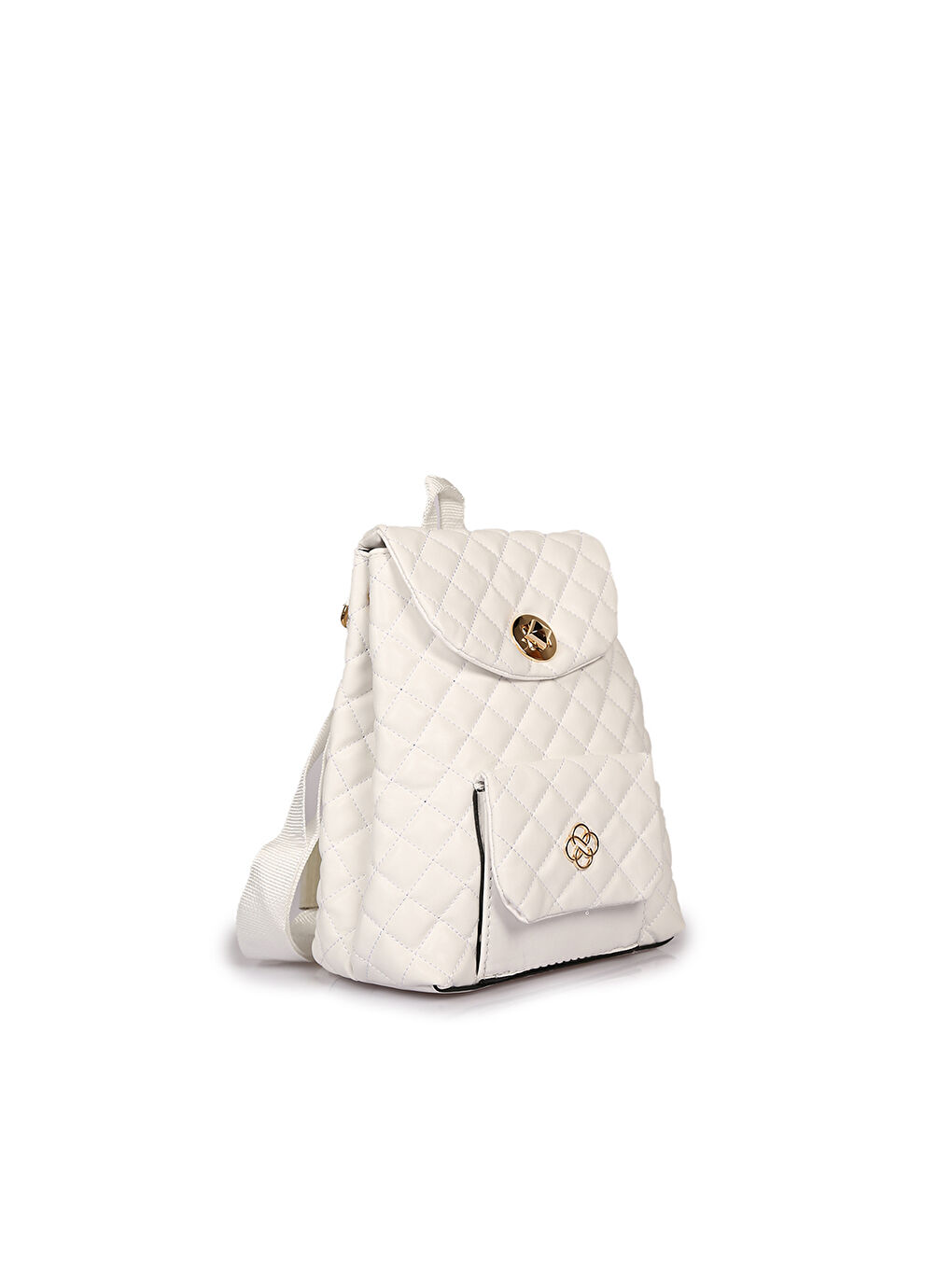 Beyaz Desenli Kadın Sırt Çantası