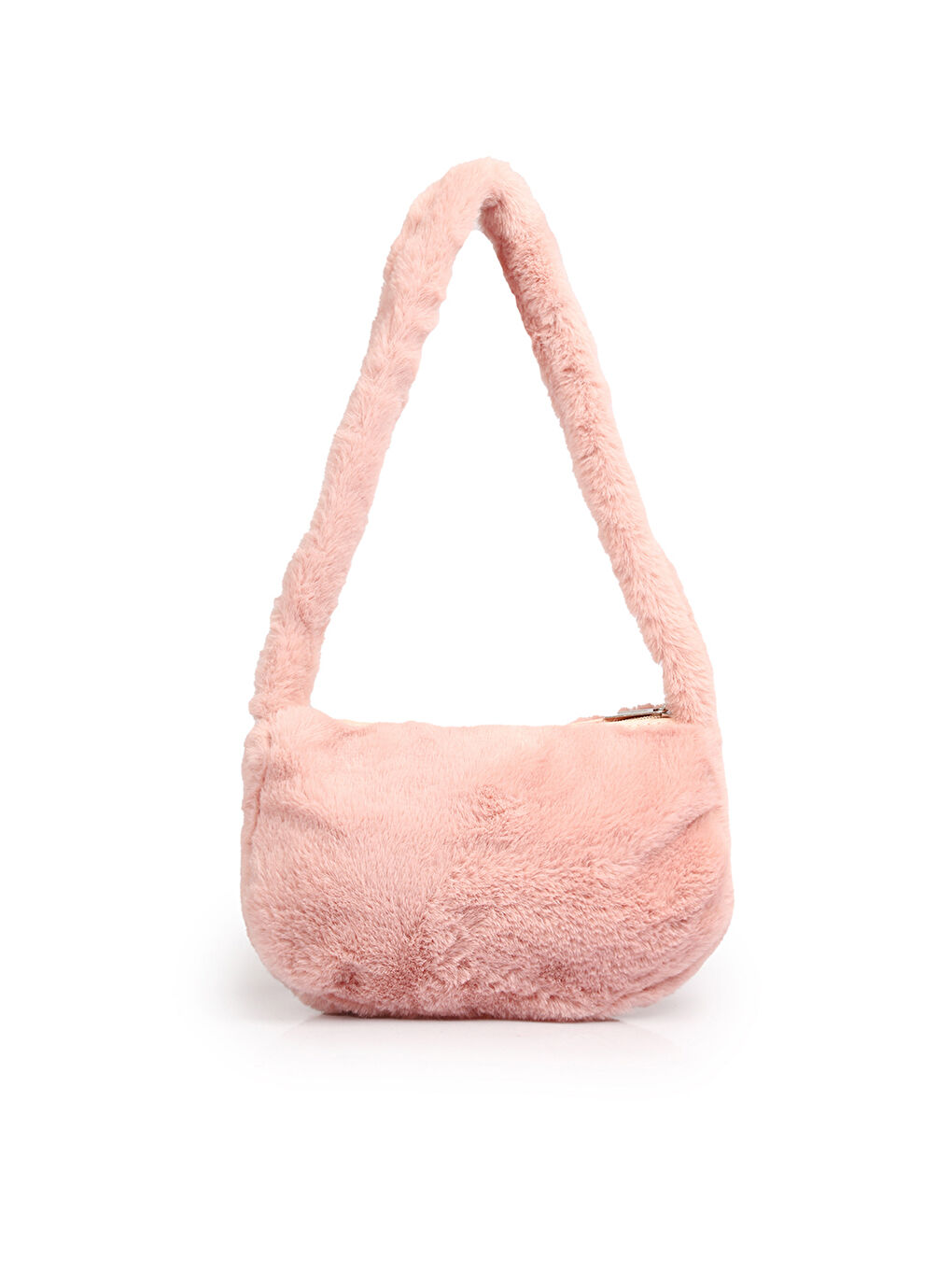 Pembe Kadın Pelüş Omuz Çantası