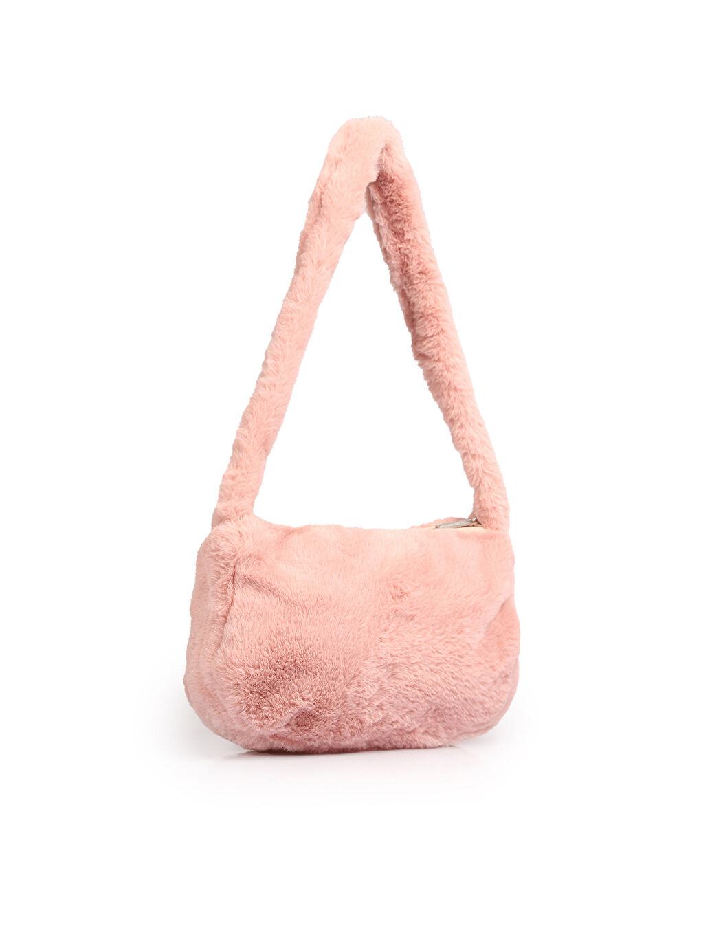 Pembe Kadın Pelüş Omuz Çantası-1