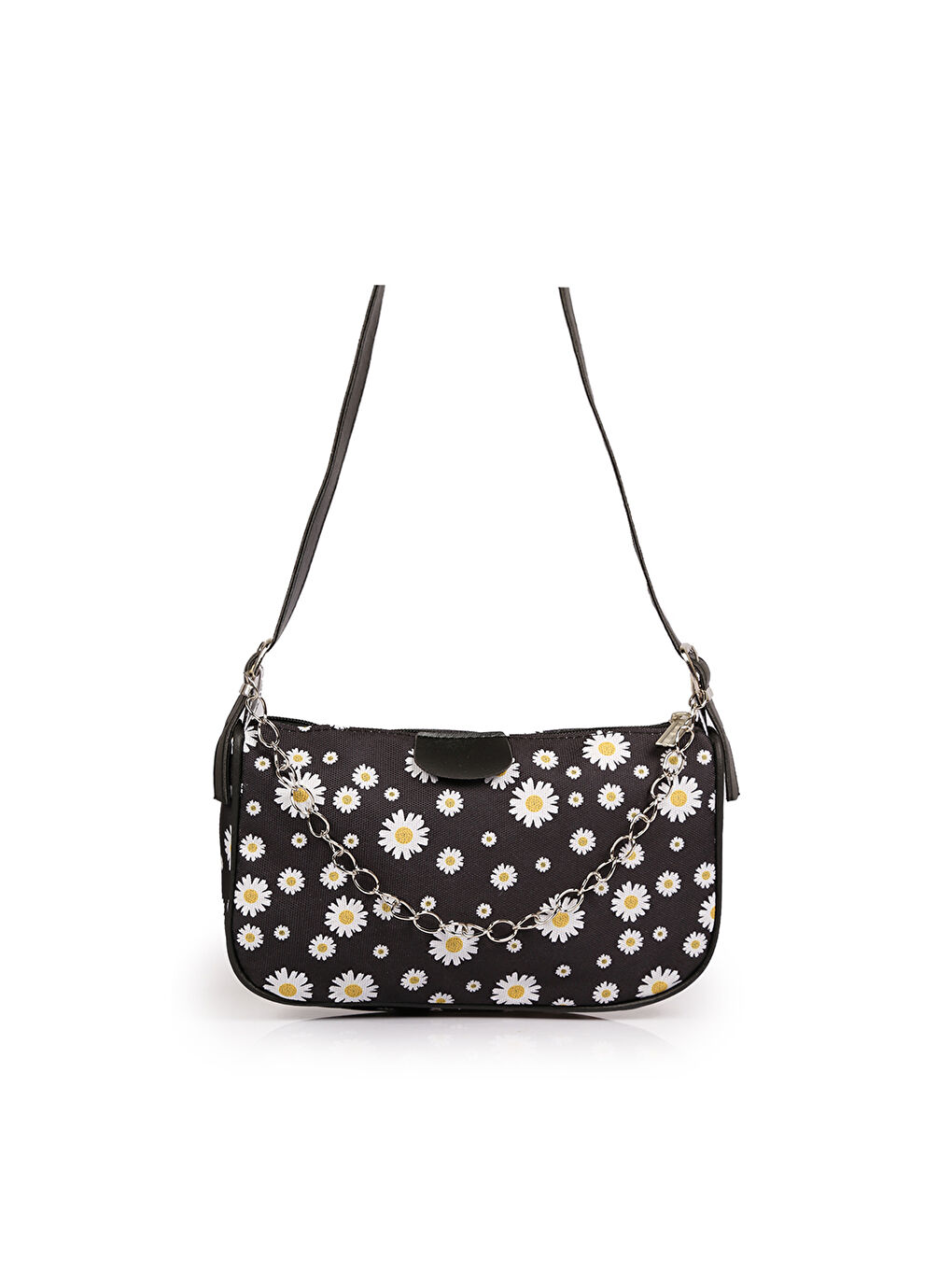 Siyah Baskılı Kadın Omuz Çantası-1