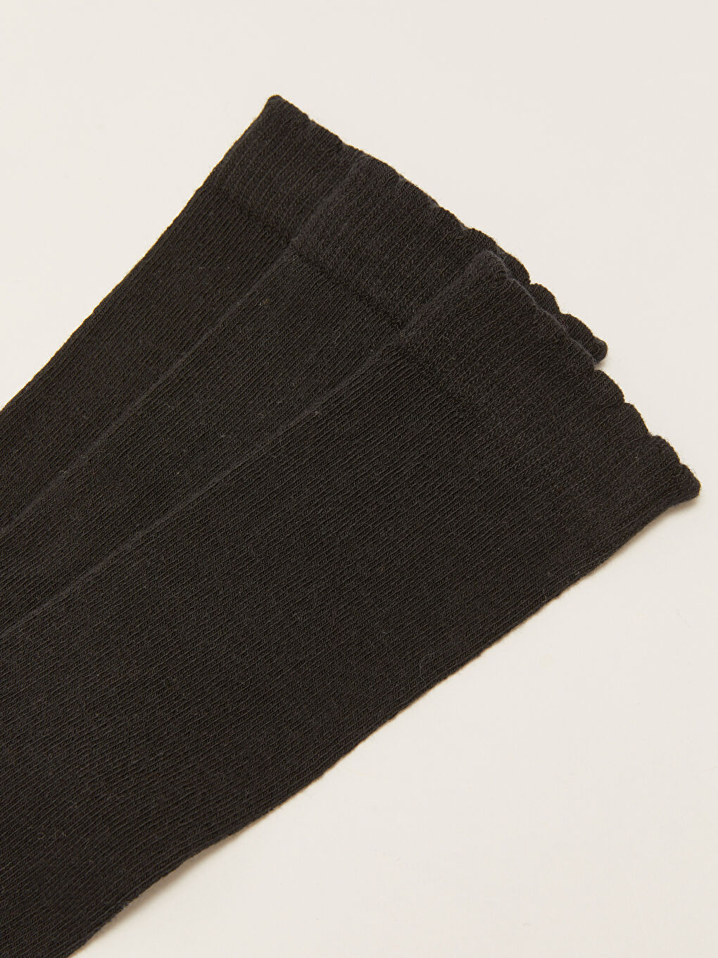 Siyah Basic Kız Çocuk Diz Altı Çorap 3'lü-2