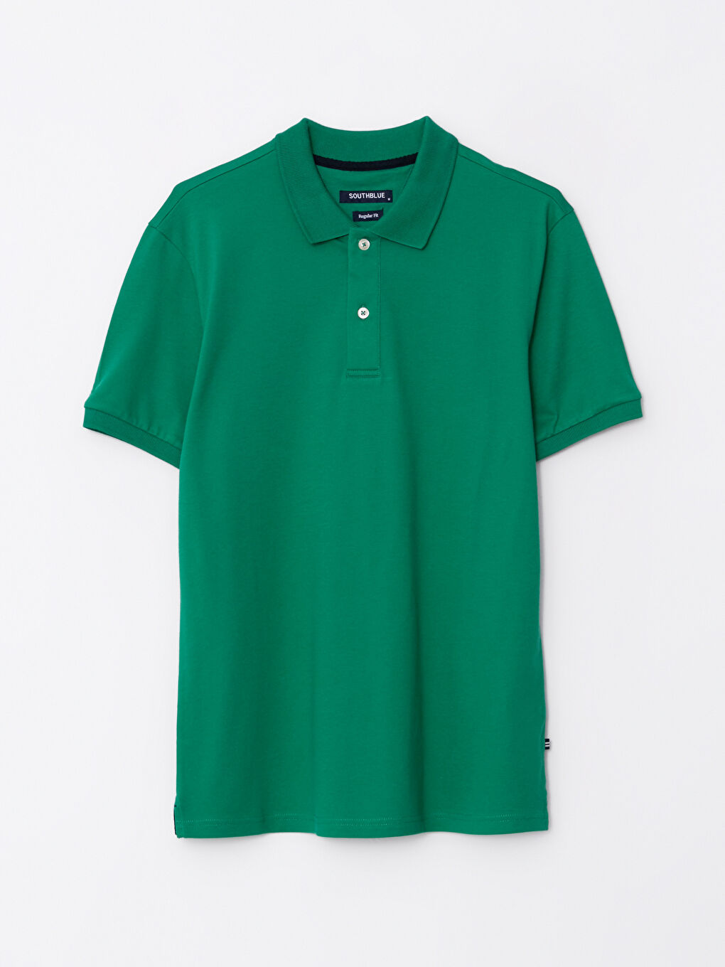 Yeşil Polo Yaka Kısa Kollu Erkek Tişört-5