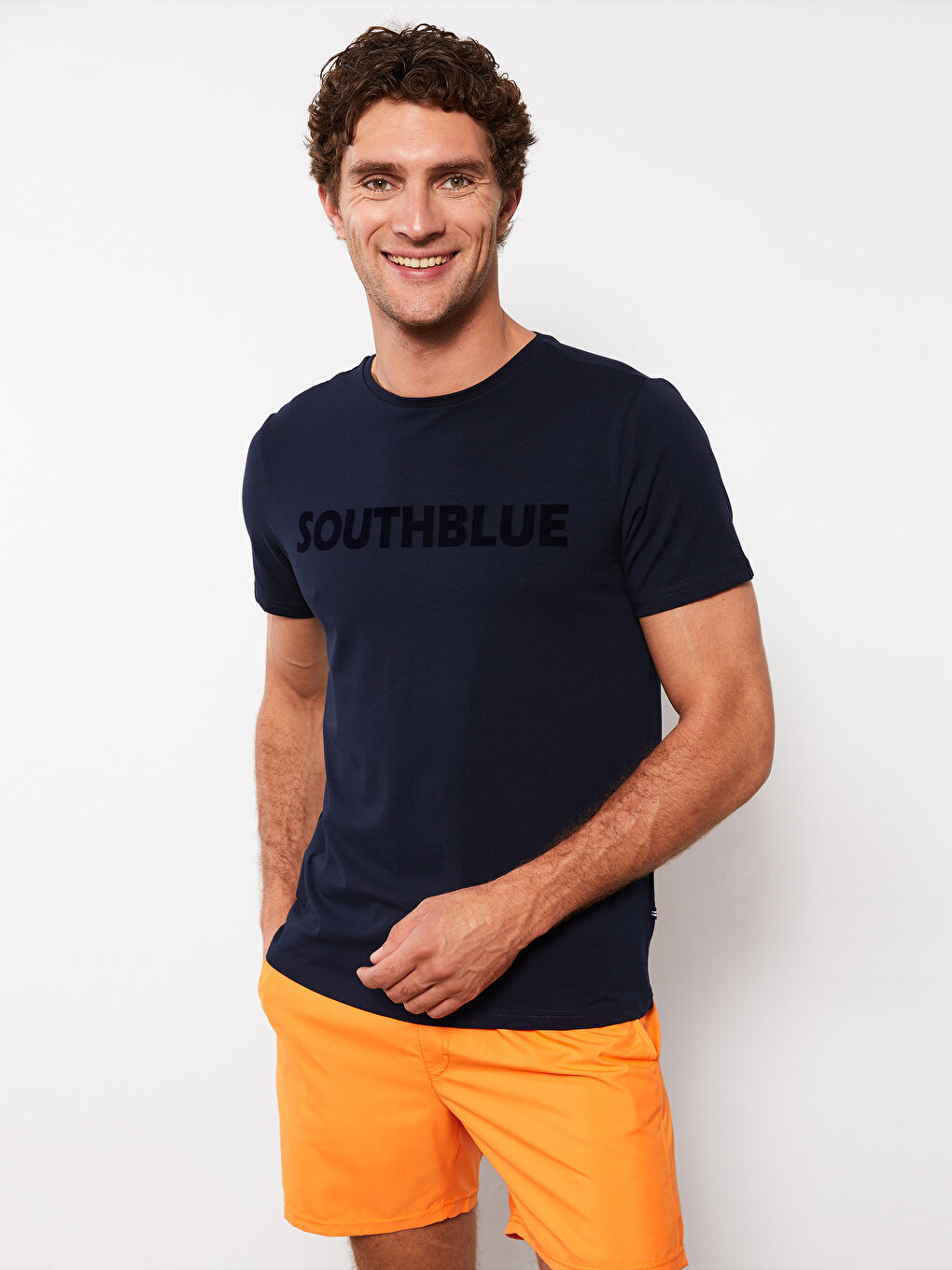 SOUTHBLUE Rundhalsausschnitt Kurzarm Bedrucktes T-Shirt aus gekämmter Baumwolle für Herren -S2L811Z8-S9P