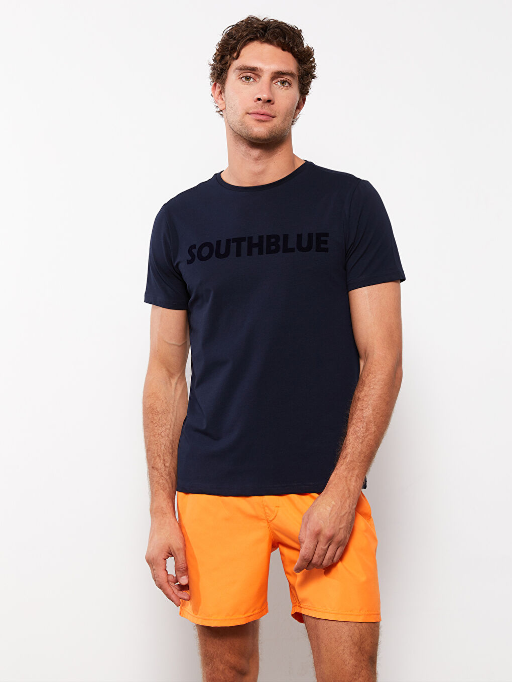SOUTHBLUE Rundhalsausschnitt Kurzarm Bedrucktes T-Shirt aus gekämmter Baumwolle für Herren -S2L811Z8-S9P