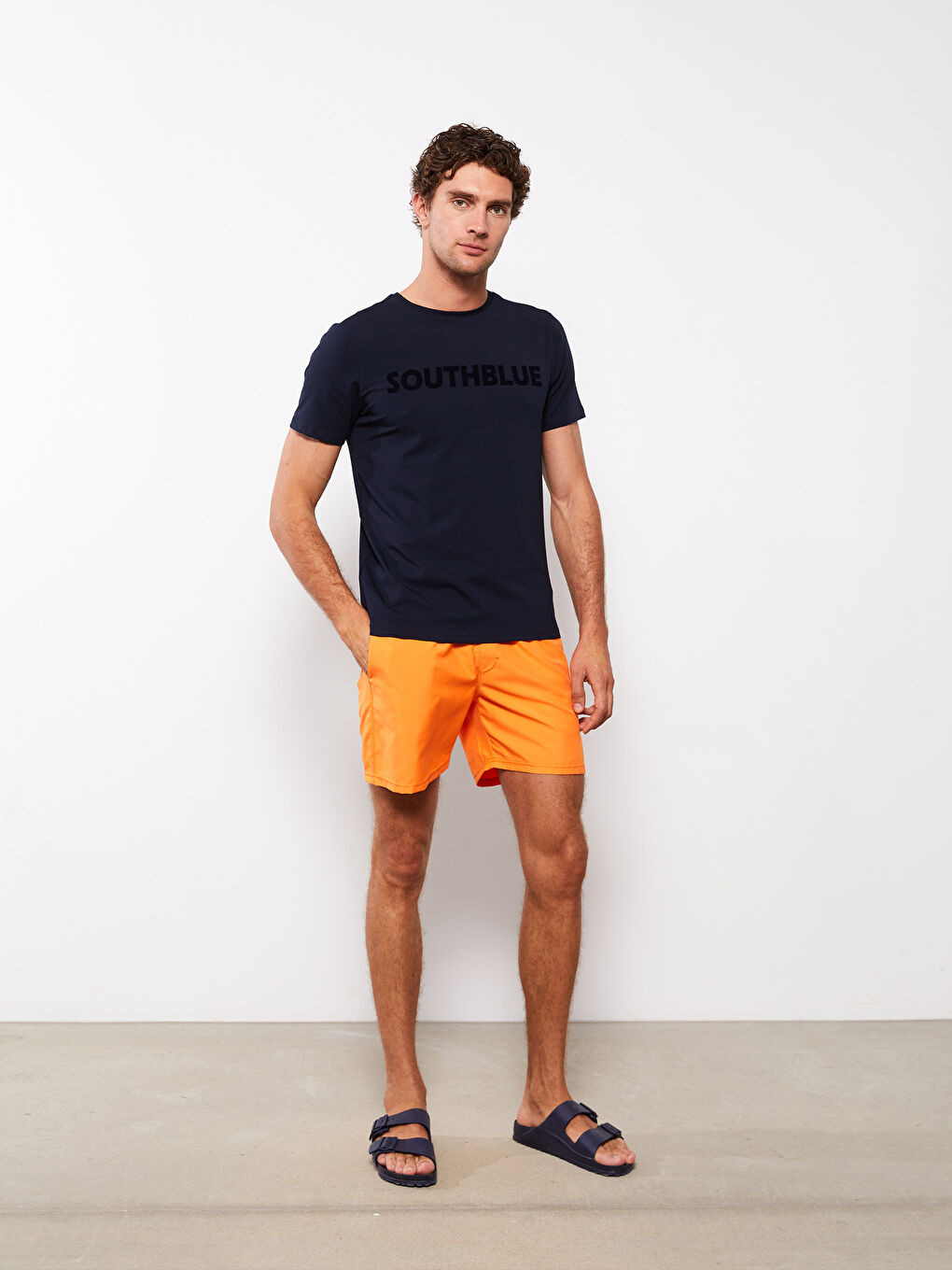 SOUTHBLUE Rundhalsausschnitt Kurzarm Bedrucktes T-Shirt aus gekämmter Baumwolle für Herren -S2L811Z8-S9P