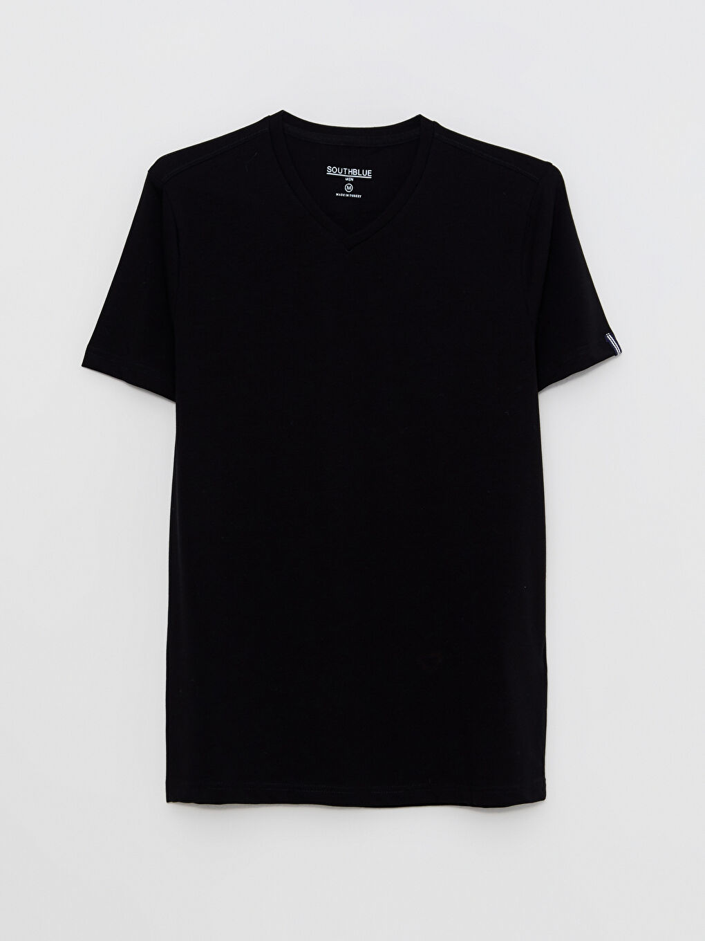 V Neck Short Sleeved Basic Combed Cotton Men's T-Shirt-5