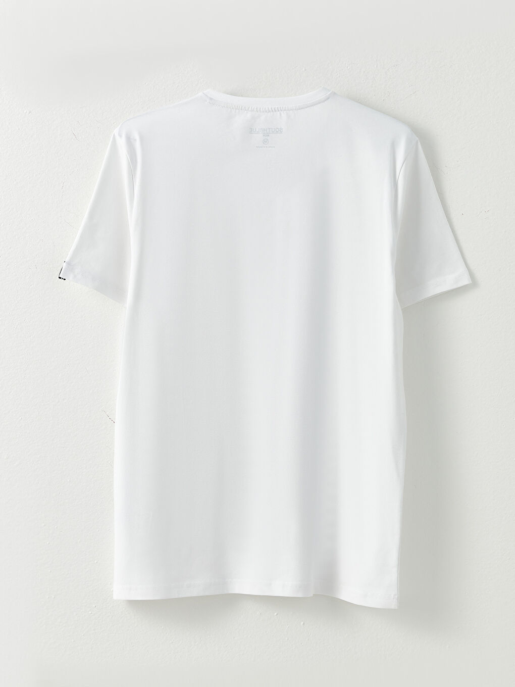 Beyaz V Yaka Kısa Kollu Basic Penye Erkek Tişört-6