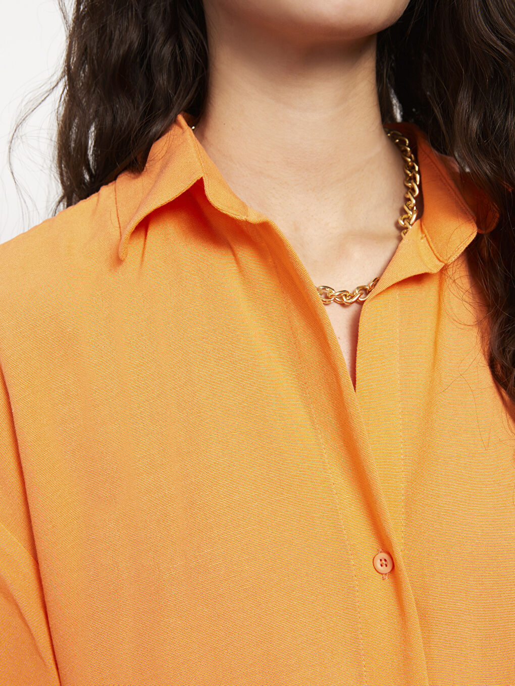 Chemise Femme à Manches Courtes Droite avec Fermeture à Boutons sur le Devant-3