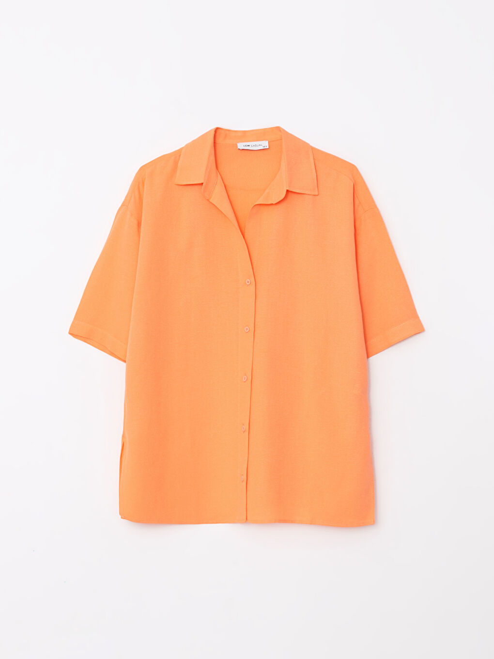 Chemise Femme à Manches Courtes Droite avec Fermeture à Boutons sur le Devant-5