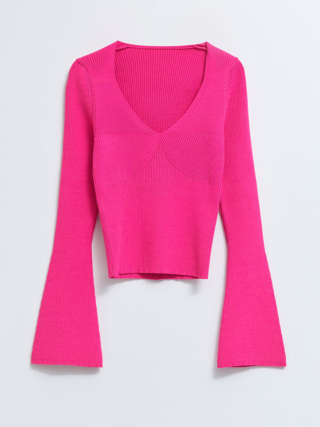 Pembe UZUN KOLLU KADIN TRİKO KAZAK-3