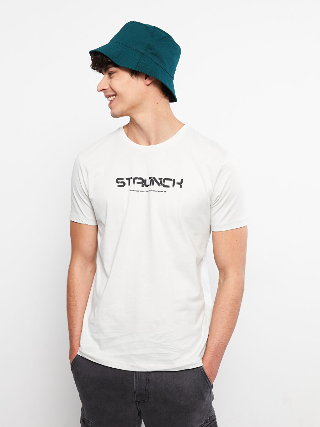 Yeşil Etiket Detaylı Gabardin Bucket Erkek Şapka-1