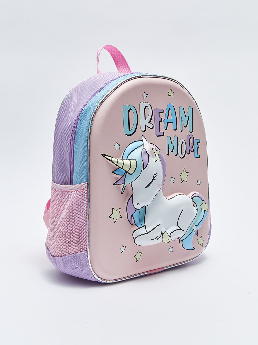 Pembe Deri Görünümlü Baskılı Kız Çocuk Sırt Çantası-1