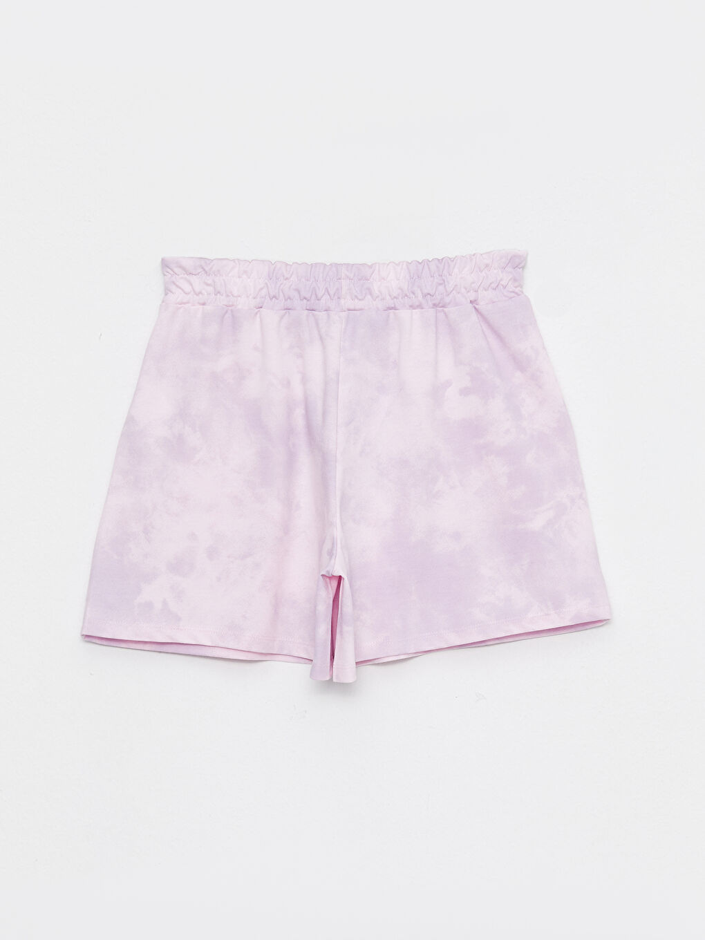 Pembe Beli Lastikli Rahat Kalıp Batik Kadın Şort-5