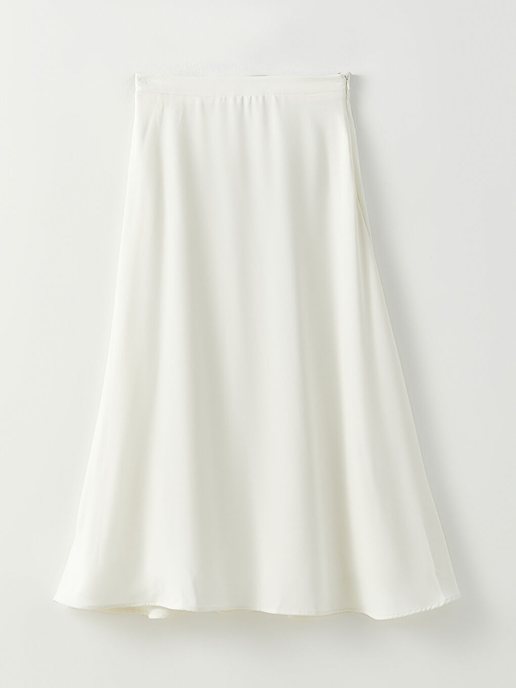 Ekru Düz Volanlı Kadın Etek-5