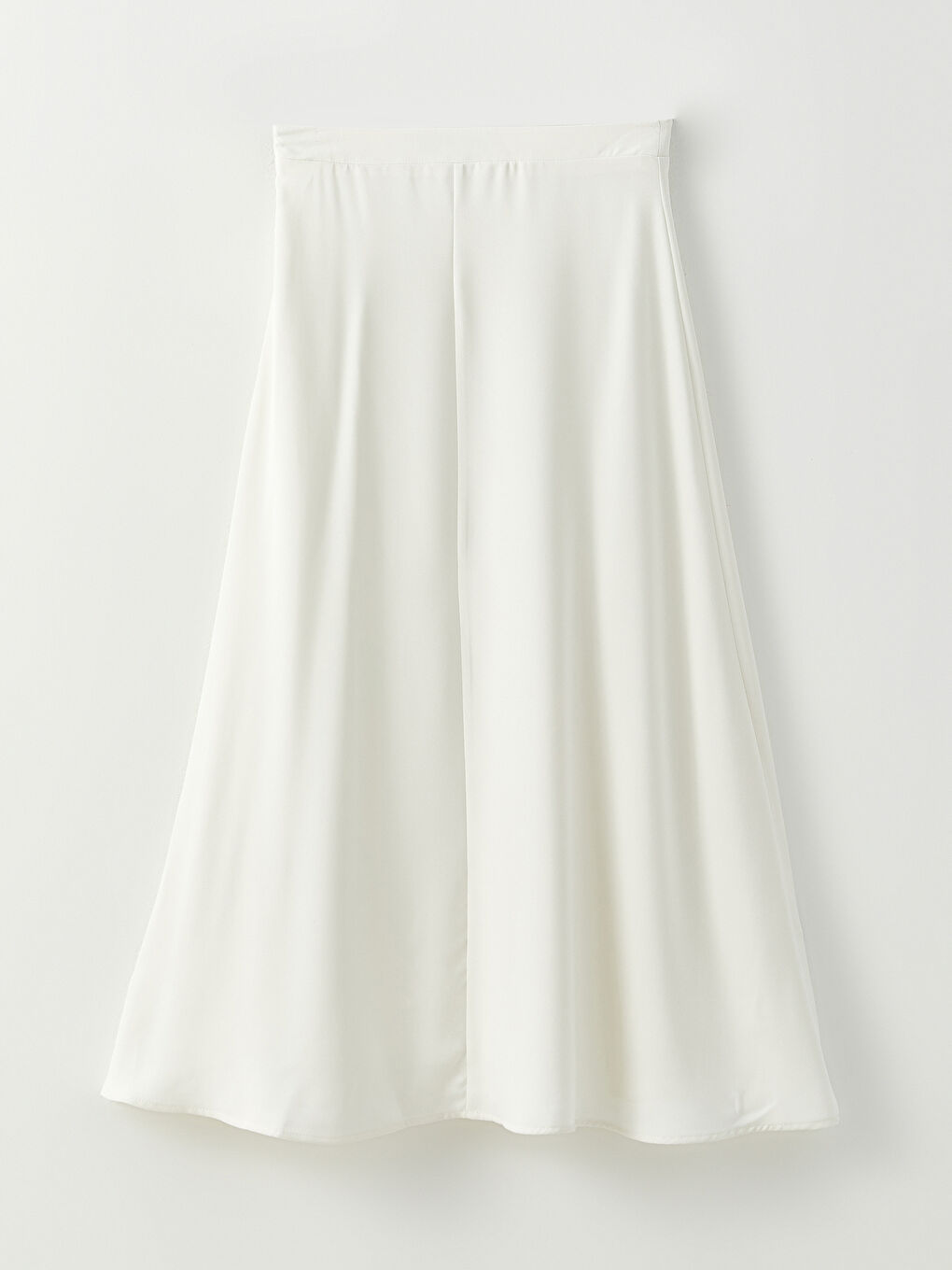 Ekru Düz Volanlı Kadın Etek-6