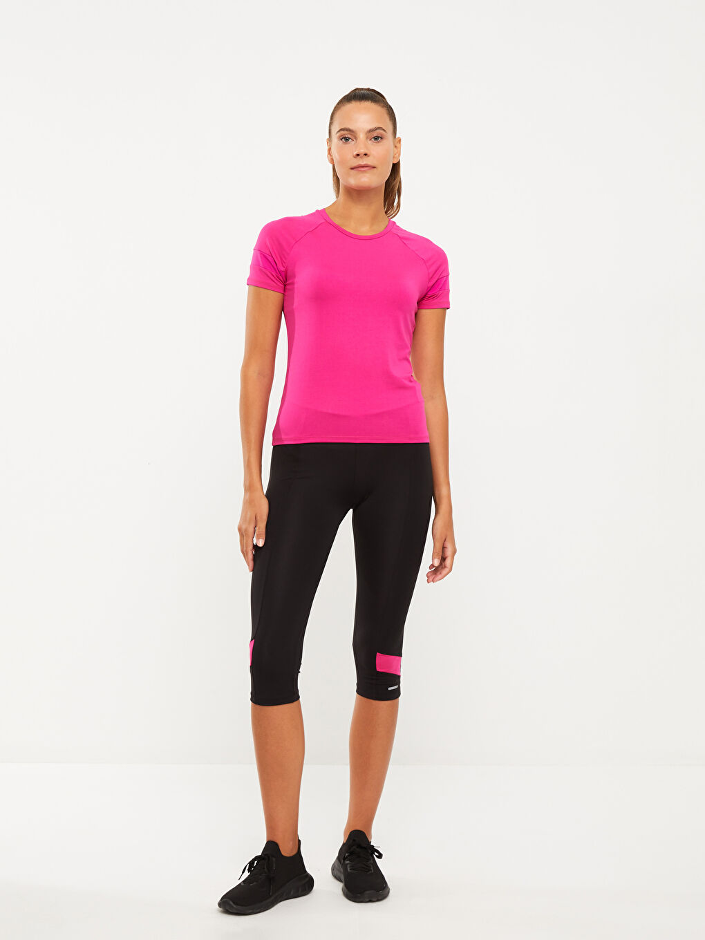 Siyah Reflektör Baskılı Kadın Tayt-1