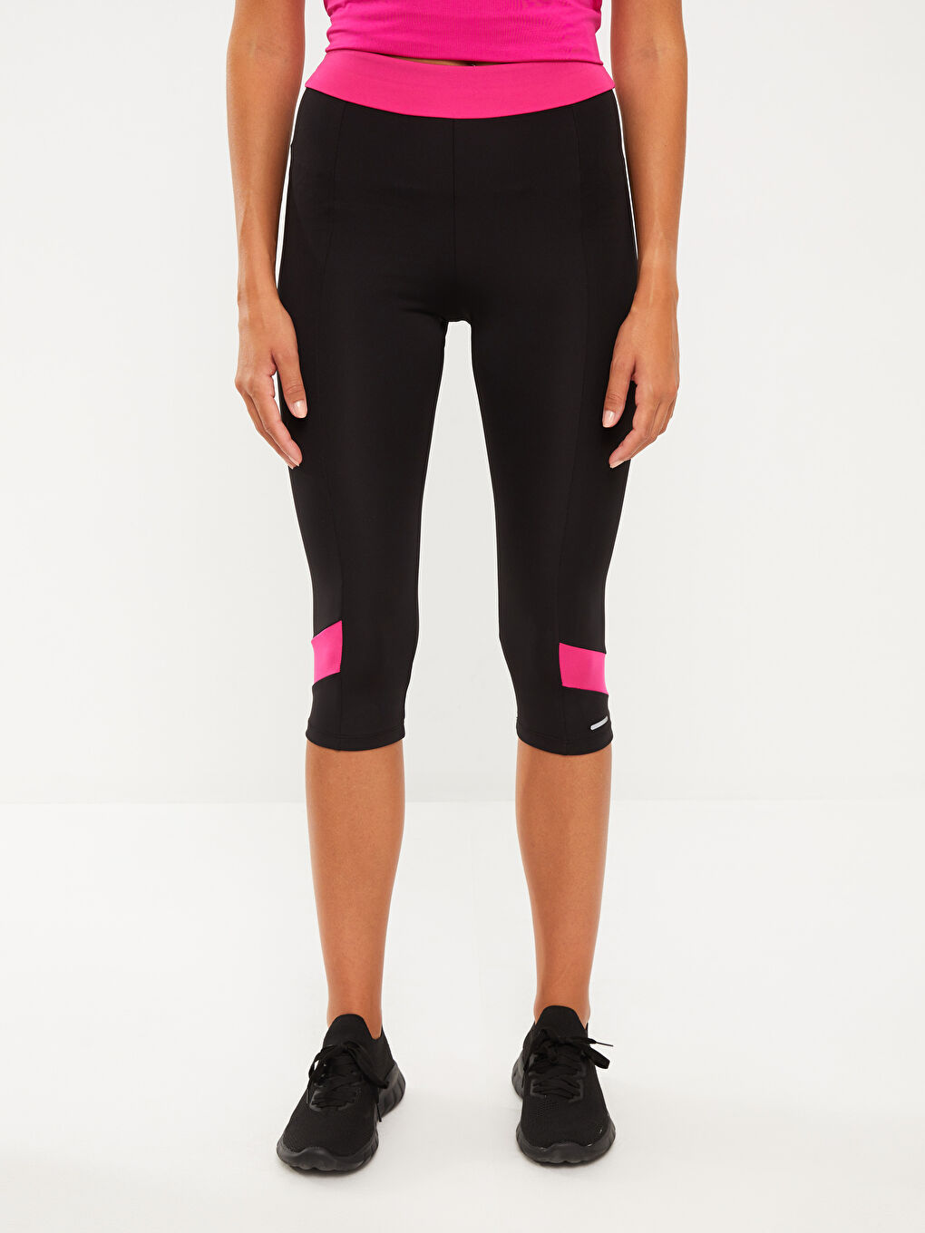 Siyah Reflektör Baskılı Kadın Tayt-3