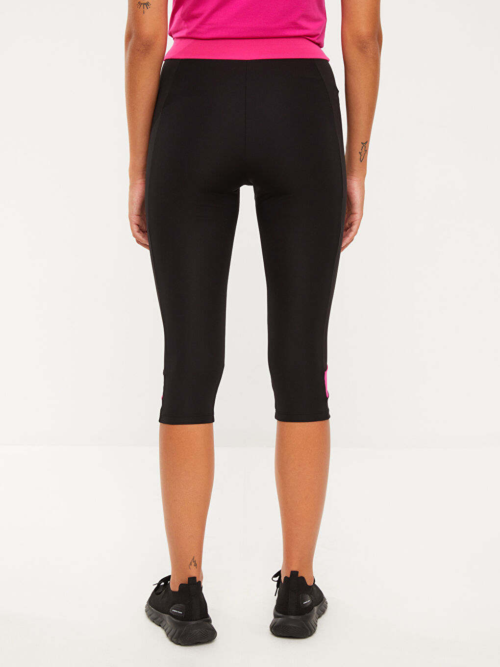 Siyah Reflektör Baskılı Kadın Tayt-4