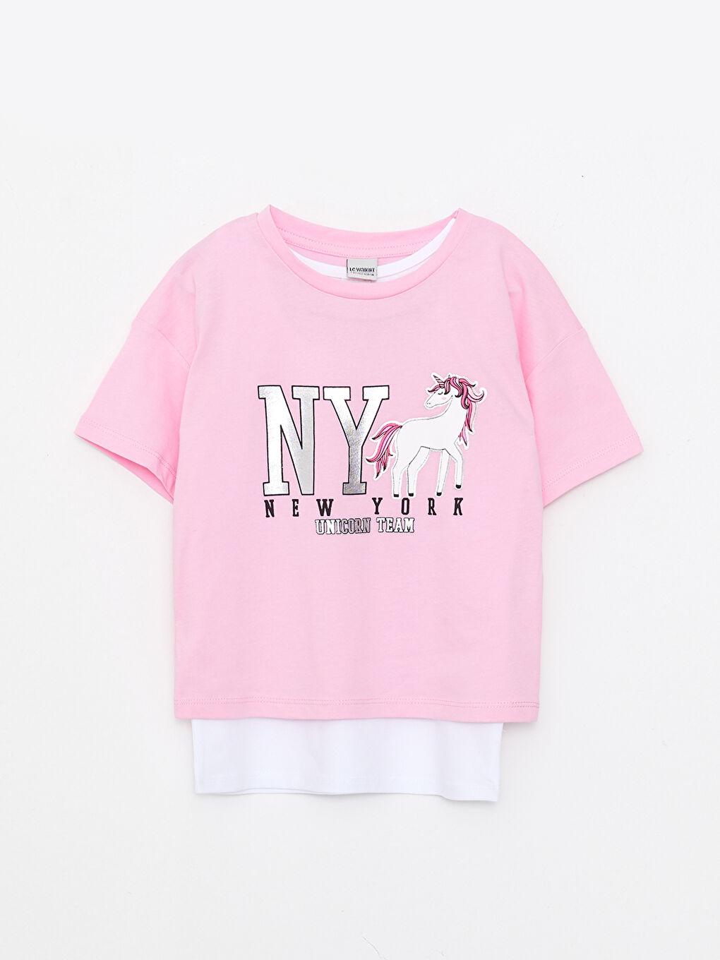 تي شيرت رياضي وبنطلون ضيق بناتي بياقة دائرية-1