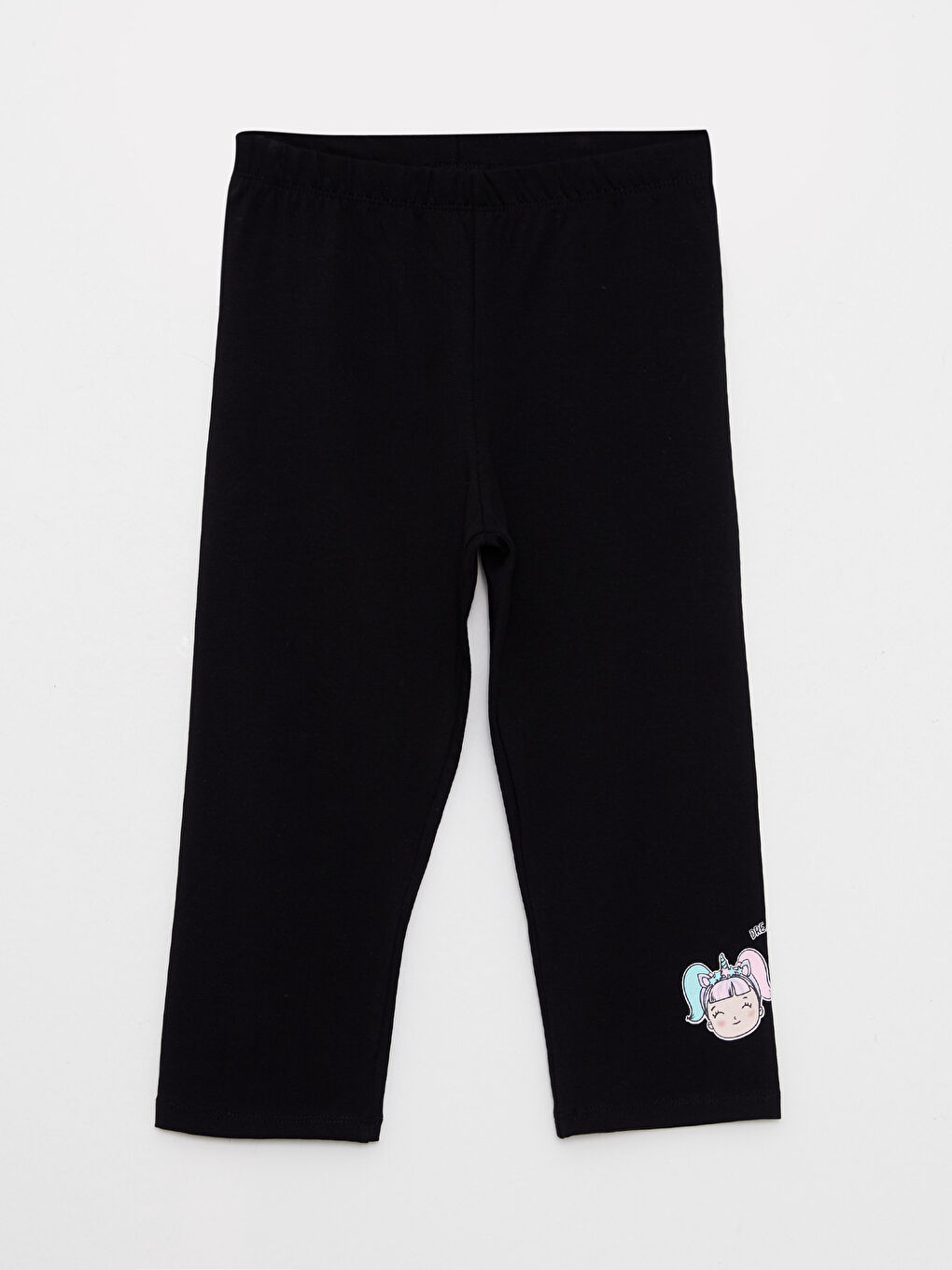 Crew Neck Printed Short Sleeve Girls' T-Shirt and Tights-2